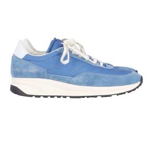 Common Projects Track Classic Ripstop Sneakers in Blue Leather & Suede men’s 12